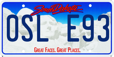 SD license plate 0SLE93