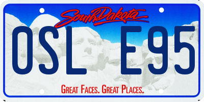 SD license plate 0SLE95
