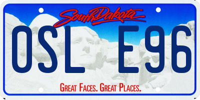 SD license plate 0SLE96