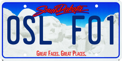 SD license plate 0SLF01