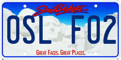 SD license plate 0SLF02