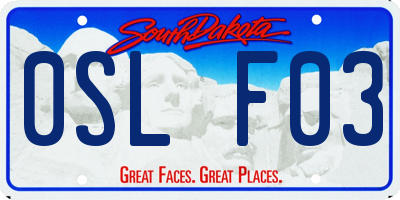 SD license plate 0SLF03