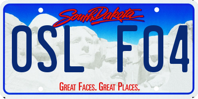 SD license plate 0SLF04