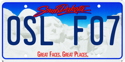 SD license plate 0SLF07