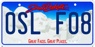 SD license plate 0SLF08