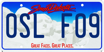 SD license plate 0SLF09