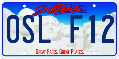 SD license plate 0SLF12
