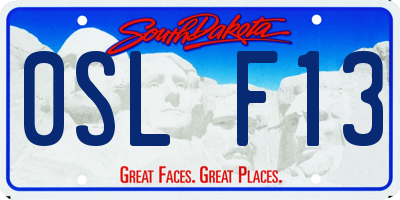 SD license plate 0SLF13