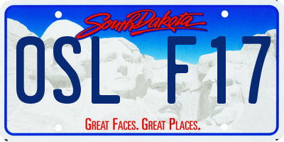 SD license plate 0SLF17