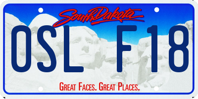 SD license plate 0SLF18