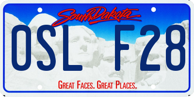 SD license plate 0SLF28