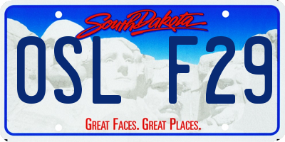 SD license plate 0SLF29