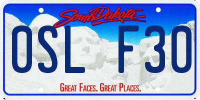 SD license plate 0SLF30