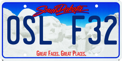 SD license plate 0SLF32