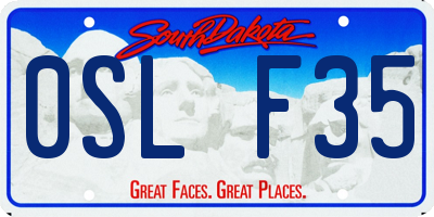 SD license plate 0SLF35