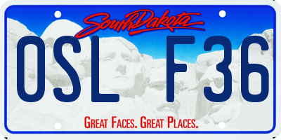 SD license plate 0SLF36