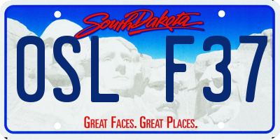 SD license plate 0SLF37