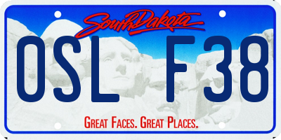 SD license plate 0SLF38