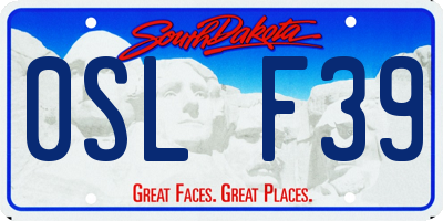 SD license plate 0SLF39