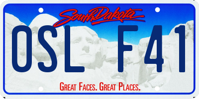 SD license plate 0SLF41