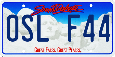 SD license plate 0SLF44