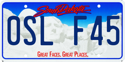 SD license plate 0SLF45