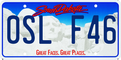 SD license plate 0SLF46