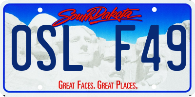 SD license plate 0SLF49