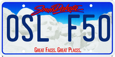 SD license plate 0SLF50