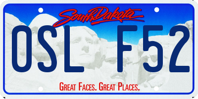 SD license plate 0SLF52
