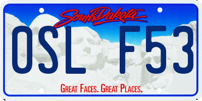 SD license plate 0SLF53