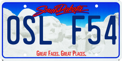 SD license plate 0SLF54