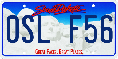 SD license plate 0SLF56