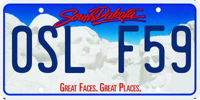 SD license plate 0SLF59