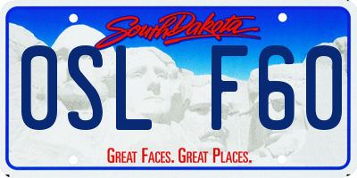 SD license plate 0SLF60