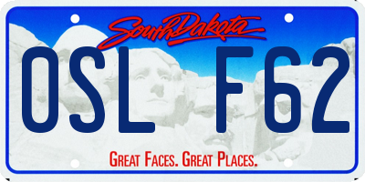 SD license plate 0SLF62