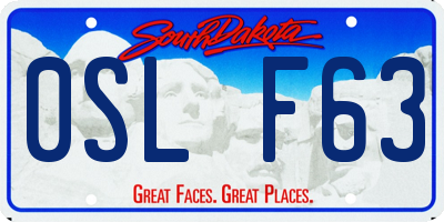 SD license plate 0SLF63