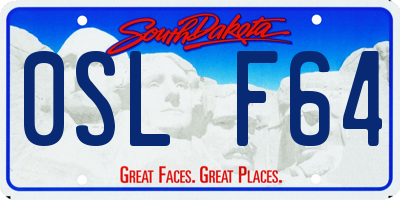 SD license plate 0SLF64