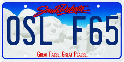 SD license plate 0SLF65