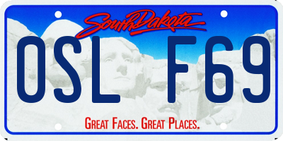 SD license plate 0SLF69