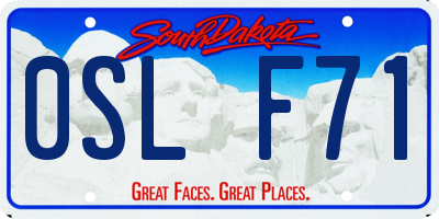 SD license plate 0SLF71