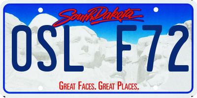 SD license plate 0SLF72
