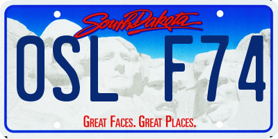 SD license plate 0SLF74
