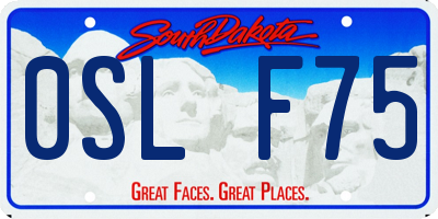 SD license plate 0SLF75