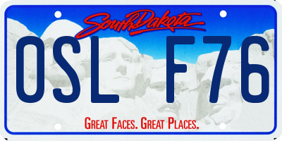 SD license plate 0SLF76