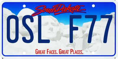 SD license plate 0SLF77