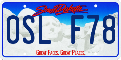 SD license plate 0SLF78