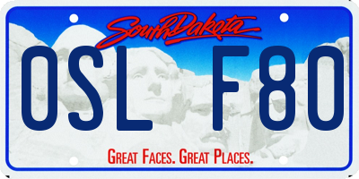 SD license plate 0SLF80