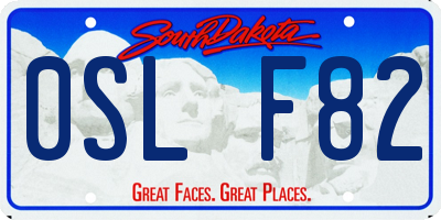 SD license plate 0SLF82