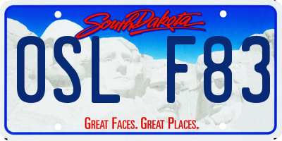 SD license plate 0SLF83